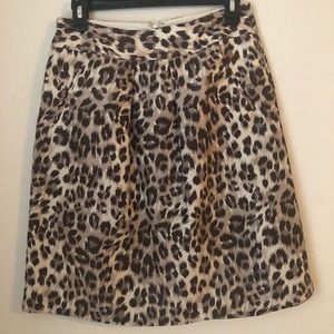 Silk Leopard print Banana Republic midi Skirt